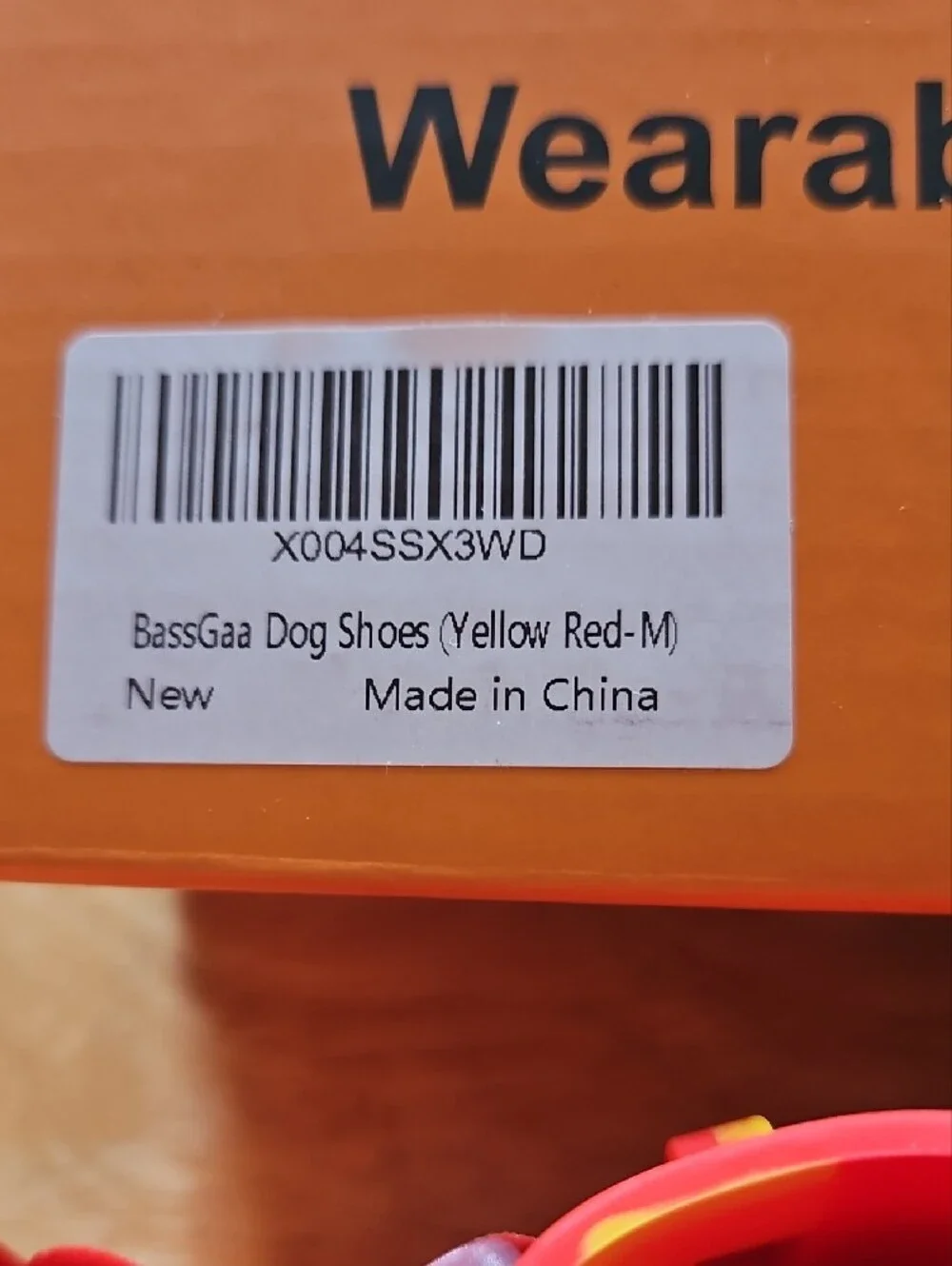 BassGaa Red and Yellow Tie Dye Dog Booties with Adjustable Strap